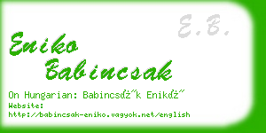 eniko babincsak business card